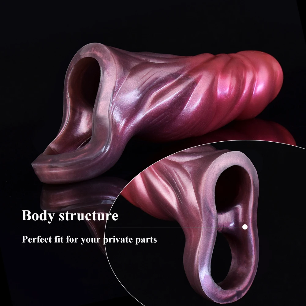 NNSX Super Soft Animal Penis Sleeve Glans Penis Enlarger Extender Delay Ejaculation Cock Ring Sex Toys for Men Couples Sex Shop