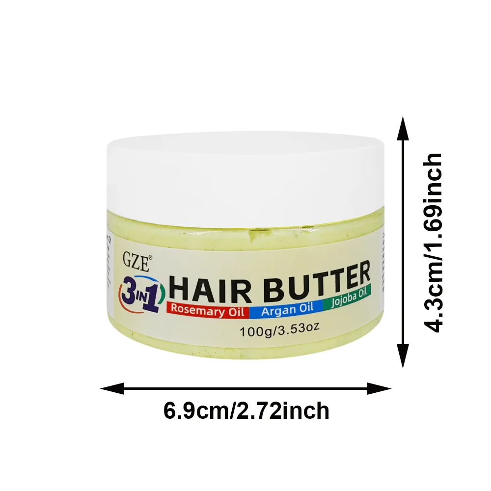 GZE 3 in 1 Hair Butter Nourishing Cream with Rosemary, Argan & Jojoba Oils for Deep Conditioning, Frizz Control, Stong Hair Root view 4