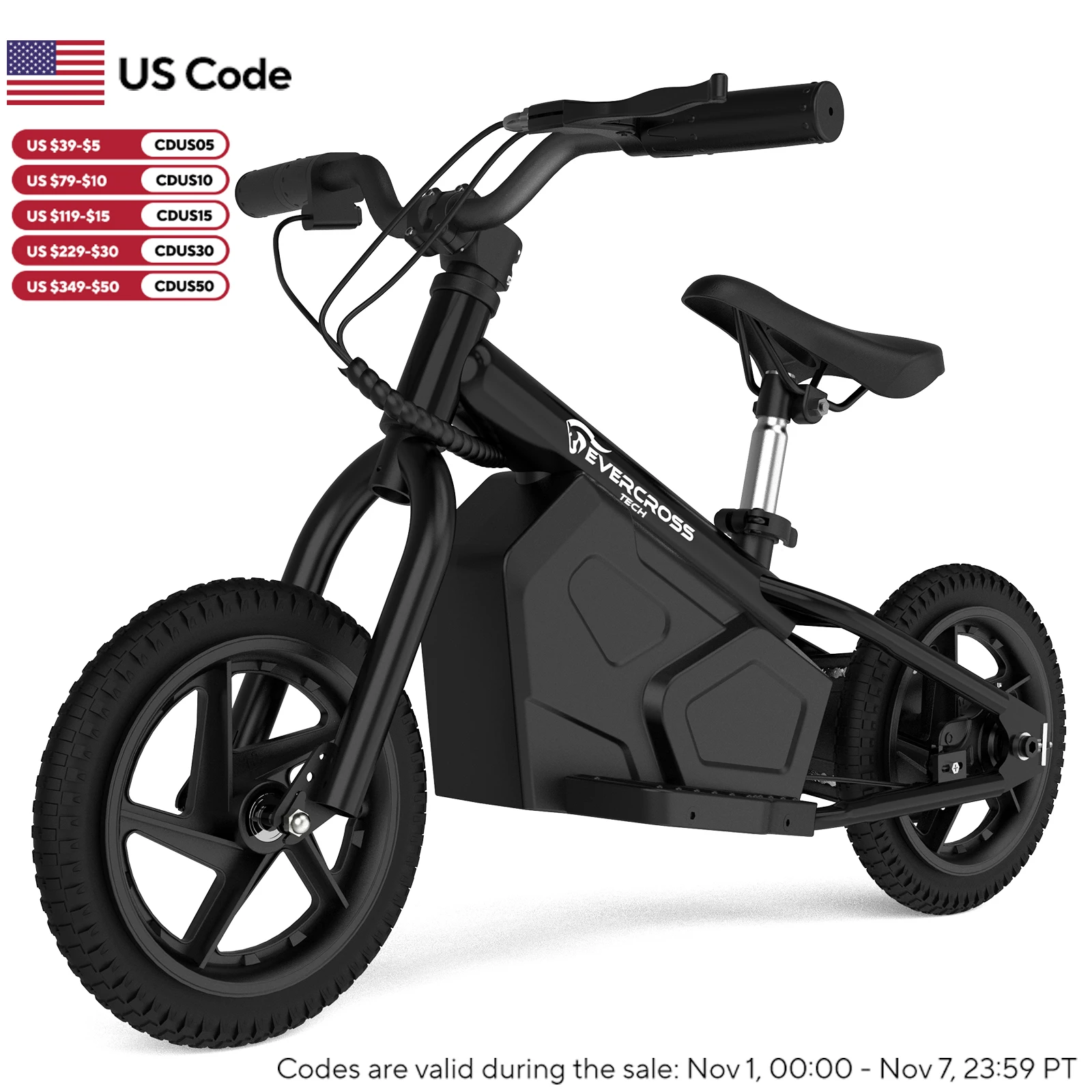 EVERCROSS-Vélo d'équilibre électrique pour enfants, vélo pour tout-petits, 100W, pneus de 12 ", moto électrique 24V, 4Ah, cadeau pour garçons et filles à partir de 3 ans, UL