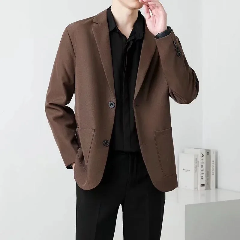 

2023 Spring 4 Color Blazer Men Slim Fashion Social s Dress Jacket Business Formal Office Suit S-3XL