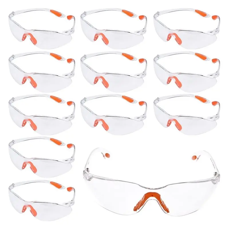 B92B-Clear Safety Glasses For Work 12 Pcs Eye Protection Glasses Kids Safety Goggles Anti Fog Protective Goggles