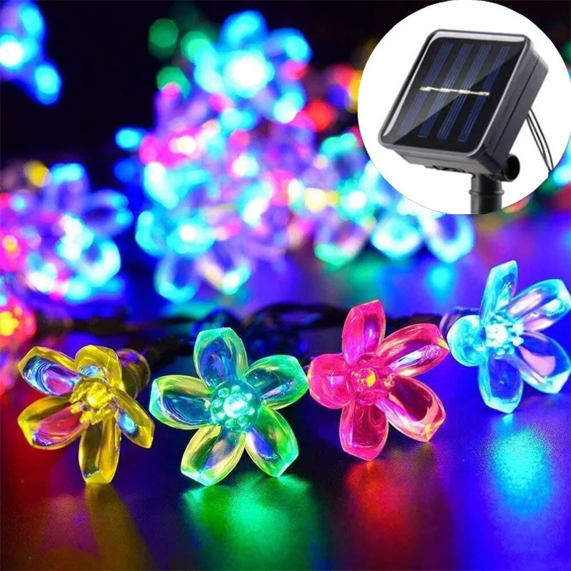 

Солнечные гирлянды-фестоны LED «Цветущая вишня» для сада и улицы, свадебные, для декора дома и комнаты, Рамадан 2026