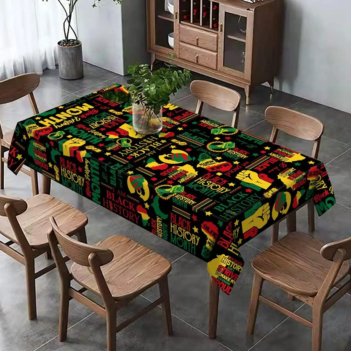 Black History Month Tablecloths Juneteenth African American Decor Washable Holiday Kitchen Dining Room Home Table Covers Decor