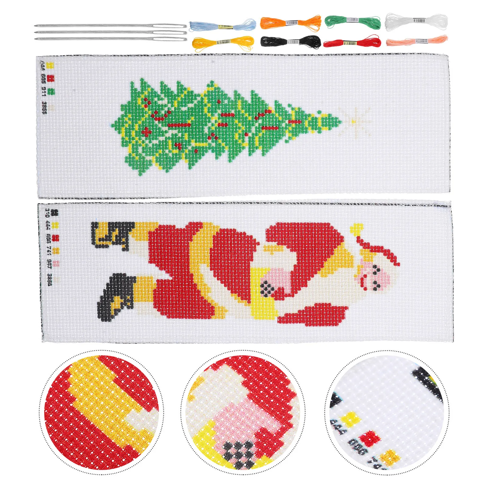 

2Sets Christmas Embroidery Bookmark Kit DIY Cross Stitch Craft Materials for Beginners and Gifts Cross Stitch Bookmark Kit