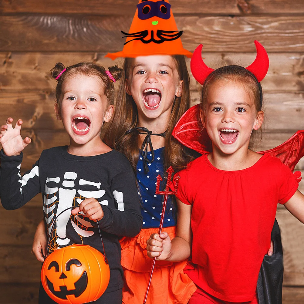 

6Pcs Halloween Pumpkin Hat Exquisite Cartoon Design Party Stage Show Performance Prop Pumpkin Hat for Halloween
