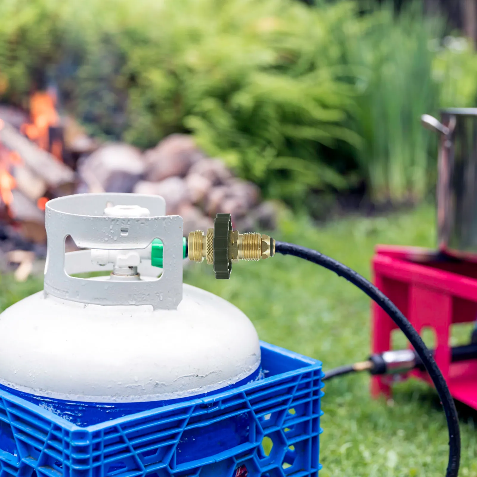 Propane Bottle Adapter for Camping Stove Gas Refill Tool Outdoor Grill Converter Tank Head Connector Pressure Regulator Supply
