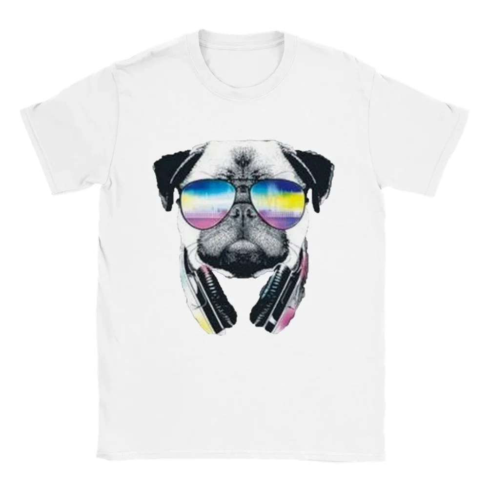 Unisex T-shirts for Men Women Summer Tees Cotton Luxury brand vintage oversizedMusic with my Pug - Classic Unisex Crewneck T-shi image 2