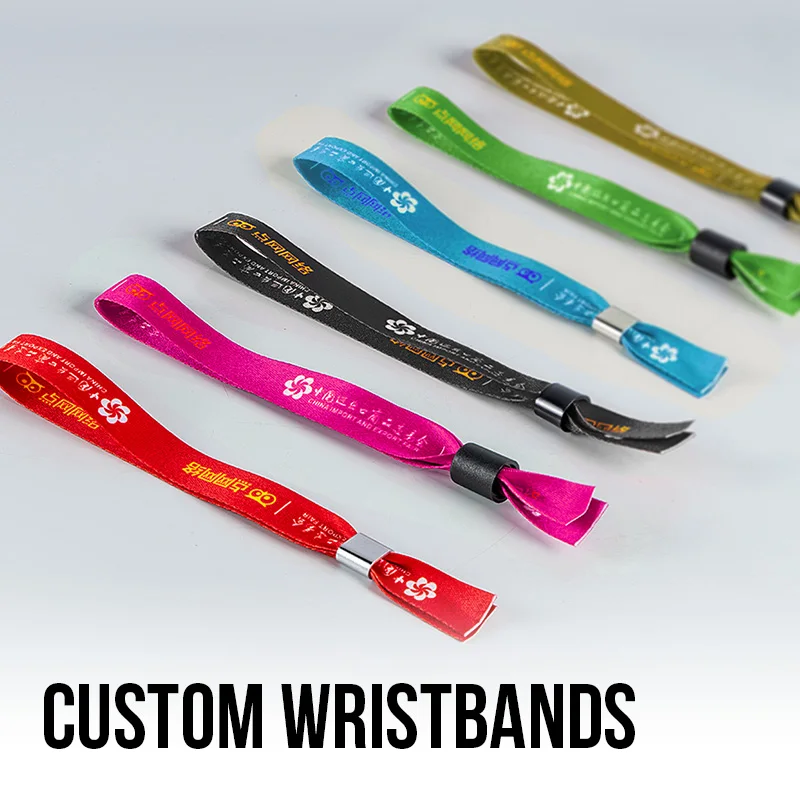 High-quality Custom-made Fabric Silk Club Visit Wristbands are Available for Annual Conferences, Festivals and Events Party Brac