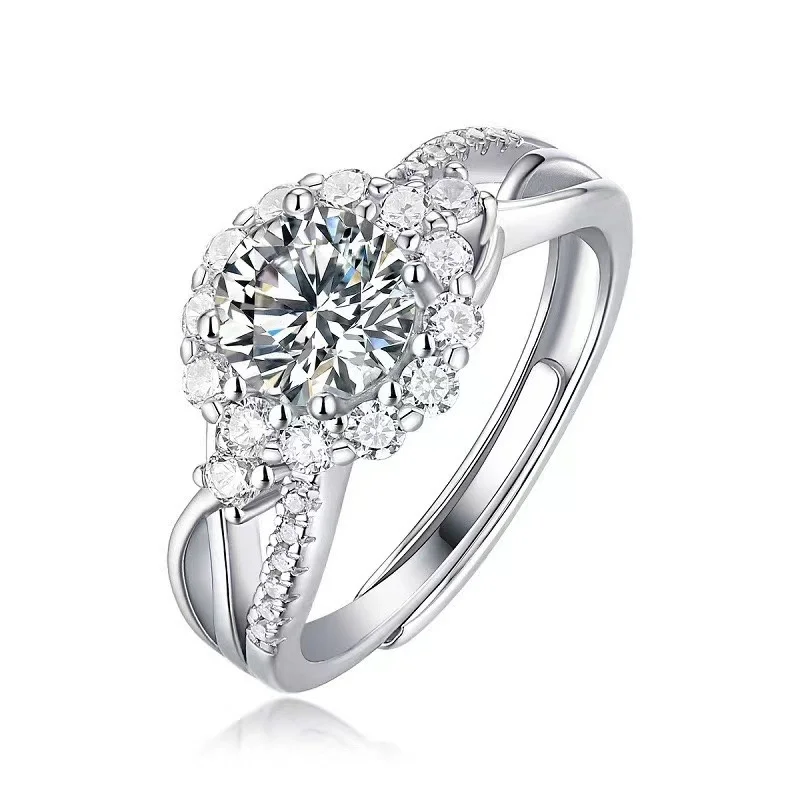 

Romantic and fashionable moissanite ring, women's 925 silver ring, confession gift