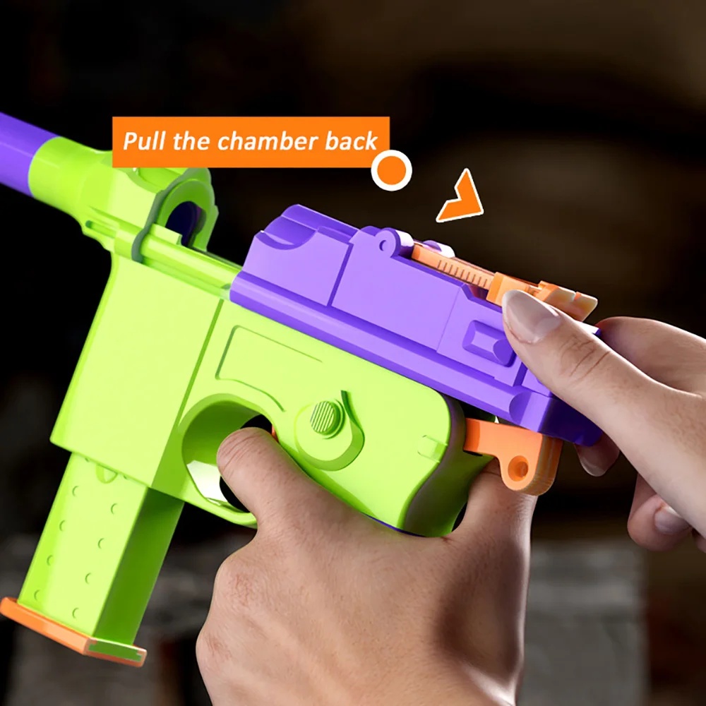 Pistole Muser giocattolo pistola manuale Soft Bullet Shell lancio di armi giocattolo realistiche modello di tiro Blaster per ragazzi regali per bambini