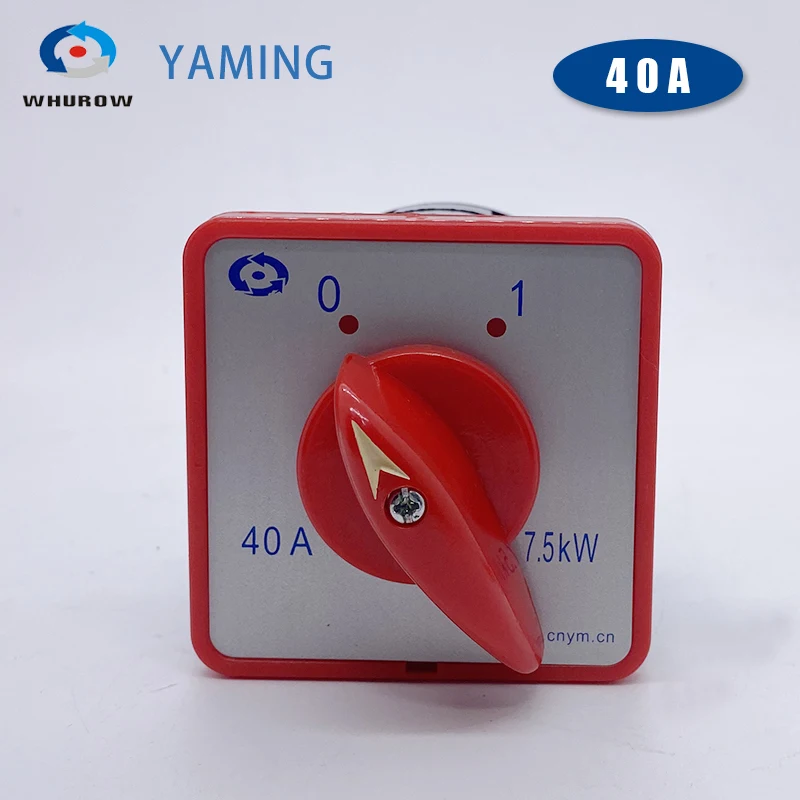 40A 7.5kw 380V Two Layers OFF-ON Universal Rotary Cam Changeover Switch Silver Contact Red HZ5-40/7.5 L03