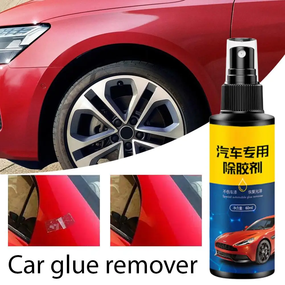 60ml Quick And Convenient Sticker Remover Plastic Squeegee Car Glass Car Lettering Glue Label Glue Care Spray Cleaner Remov Z6W0