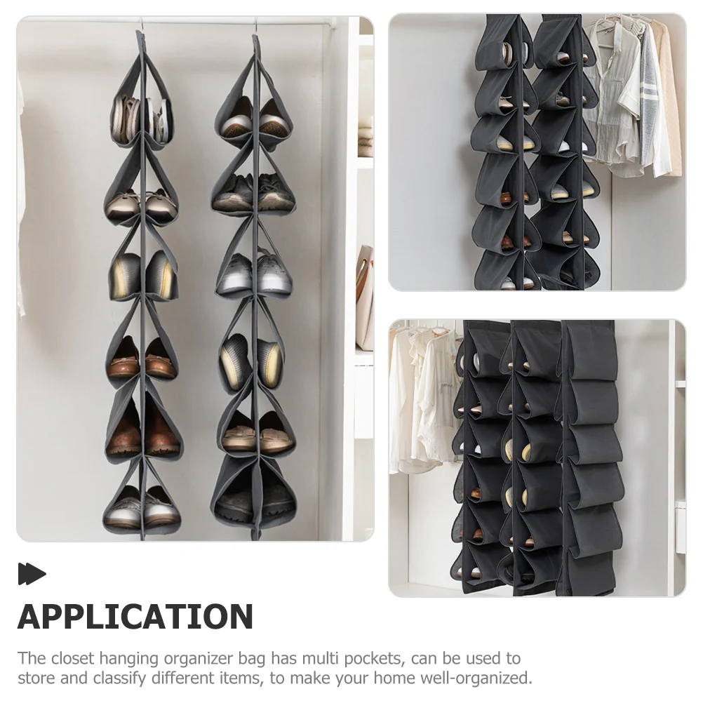 

Multi-Layer Hanging Closet Organizer Bag Large Capacity For Shoes Bras Towels Scarves Clothes Non-Woven Fabric Wall Door Storage