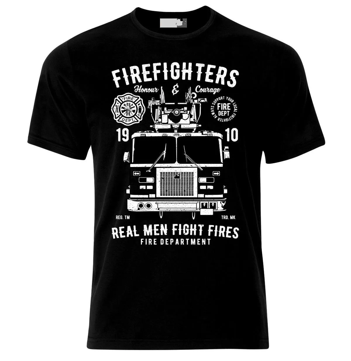 

Firefighters Fire Truck Fireman Gift T Shirt New 100% Cotton Short Sleeve O-Neck T-shirt Casual Mens Top