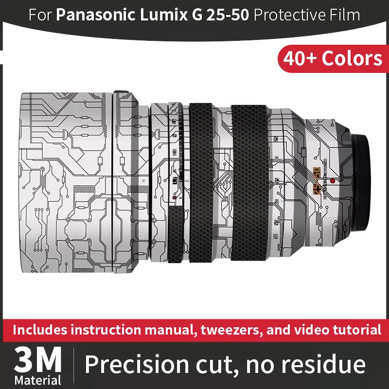 

For Panasonic 25 50mm Skin,Lumix G 25-50mm F/1.7 Lens Sticker,Scratch-resistant protective film, full coverage protection