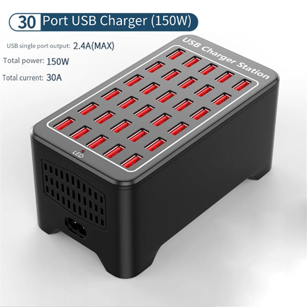 USB Charger 30 Ports HUB 150W Universal Wall Desktop Fast Charging Station Dock for Mobile Phone Power Adapter EU Plug