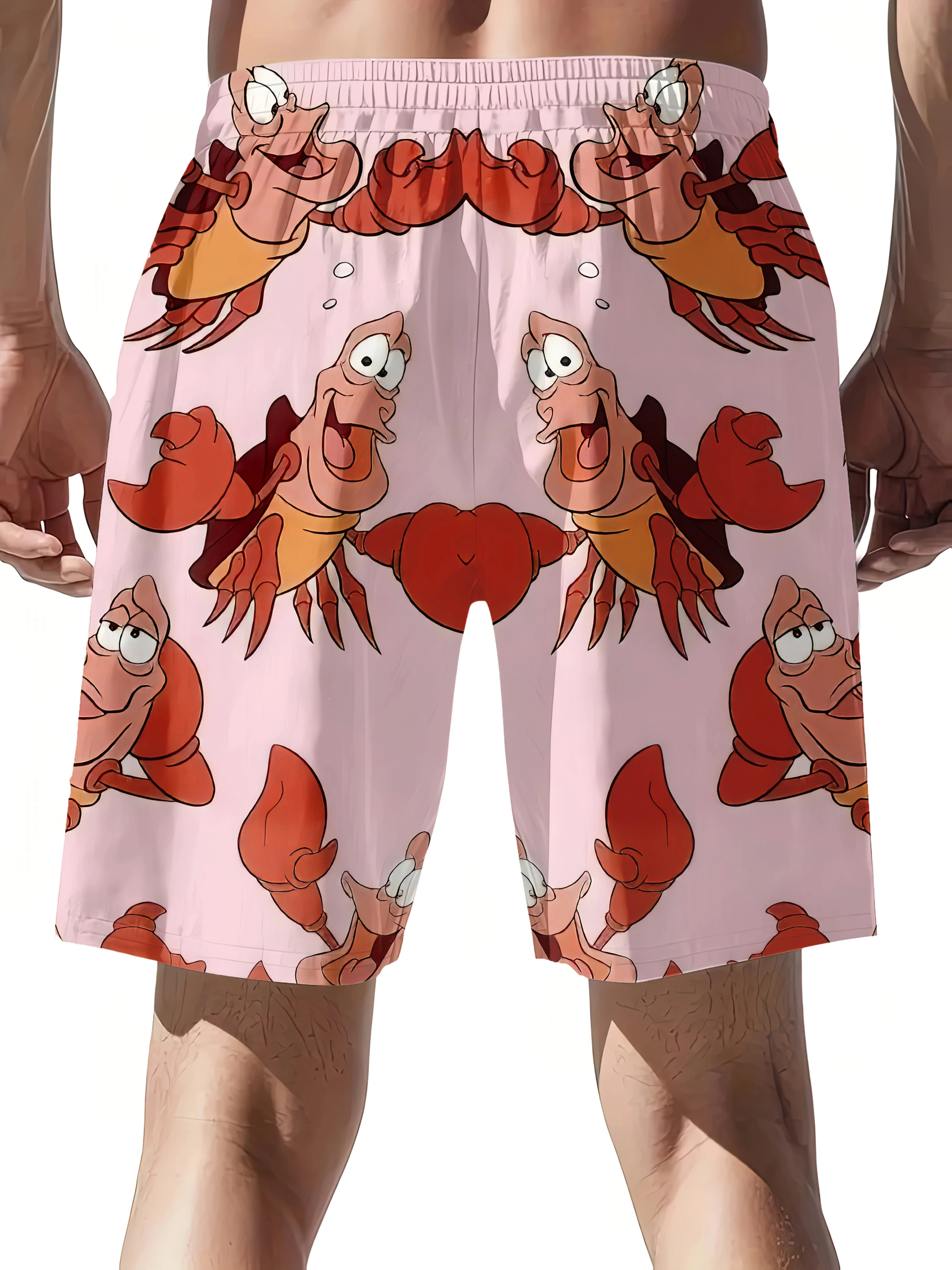 

Men's Quick-Dry 3D Cartoon Print Beach Shorts - Vibrant Lobster Design, Lightweight & Breathable for Vacation, Outdoor Party