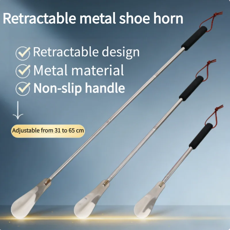 New Adjustable Telescopic Shoe Horn: Long-Handled Shoe Remover—Ideal for Seniors, Pregnant Women, and Those Who Prefer Convenien