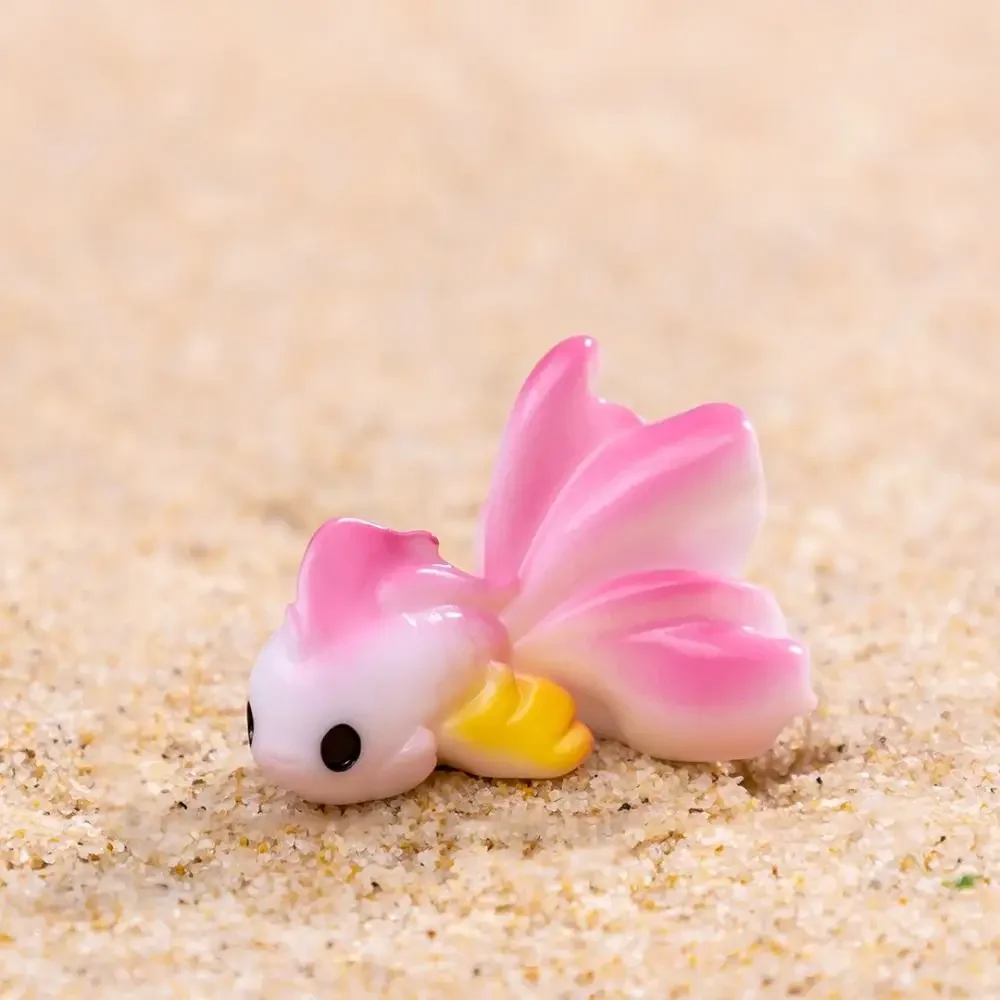 Decorative Gold Fish Micro Landscape Simulation Cartoon Mini Colorful Fish Resin Gold Fish Figurine Fairy Garden