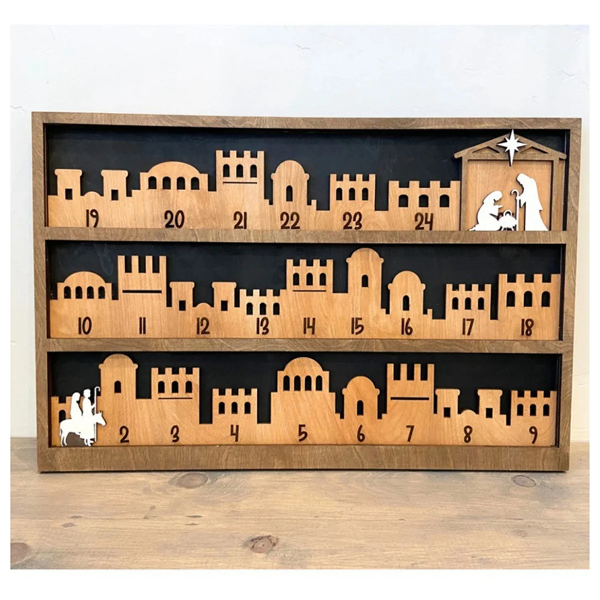 تقويم القدوم A72P لولادة يسوع، العد التنازلي لعيد يسوع، تقويم القدوم الخشبي، تقويم ظهور عطلة عيد الميلاد #2