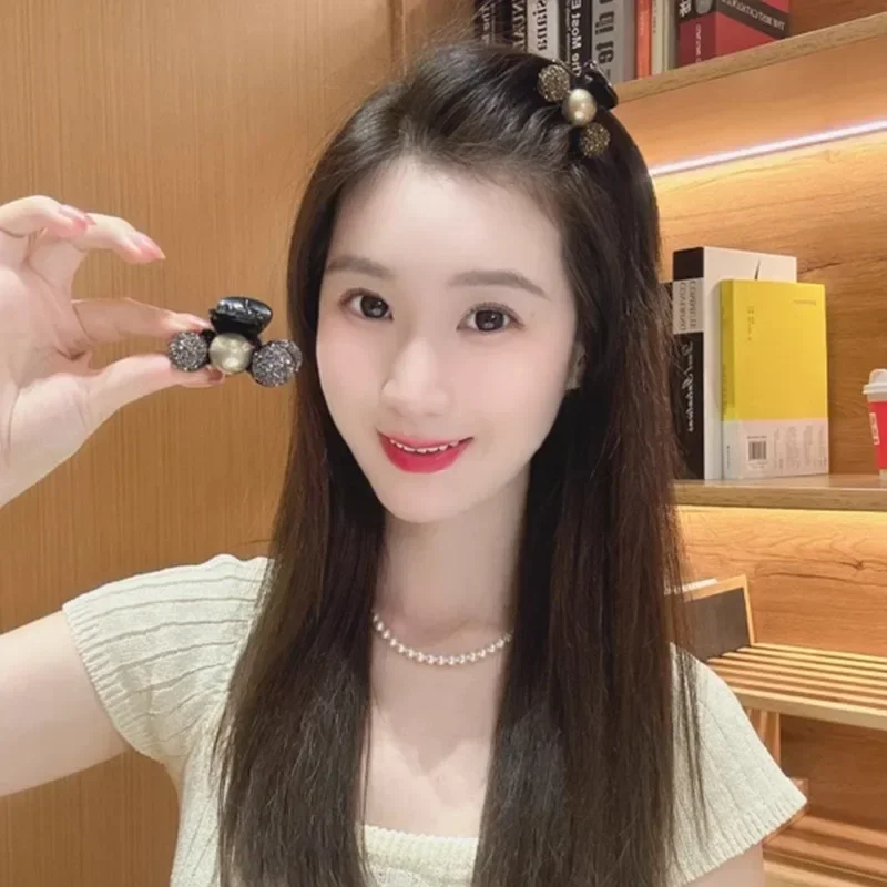 Mini pinces à cheveux en perles pour femmes, petites pinces à cheveux élégantes en strass, épingles à cheveux, Barrettes en forme de crabe, accessoires pour cheveux pour femmes