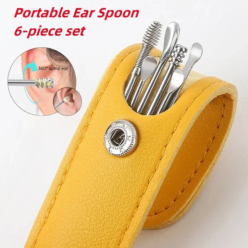 Espiral Ear Cleaner Set, Earpick, Removedor De Cera, Colher, Cureta, Kit De Limpeza De Orelha, Fácil Gadget De Remoção De Cera