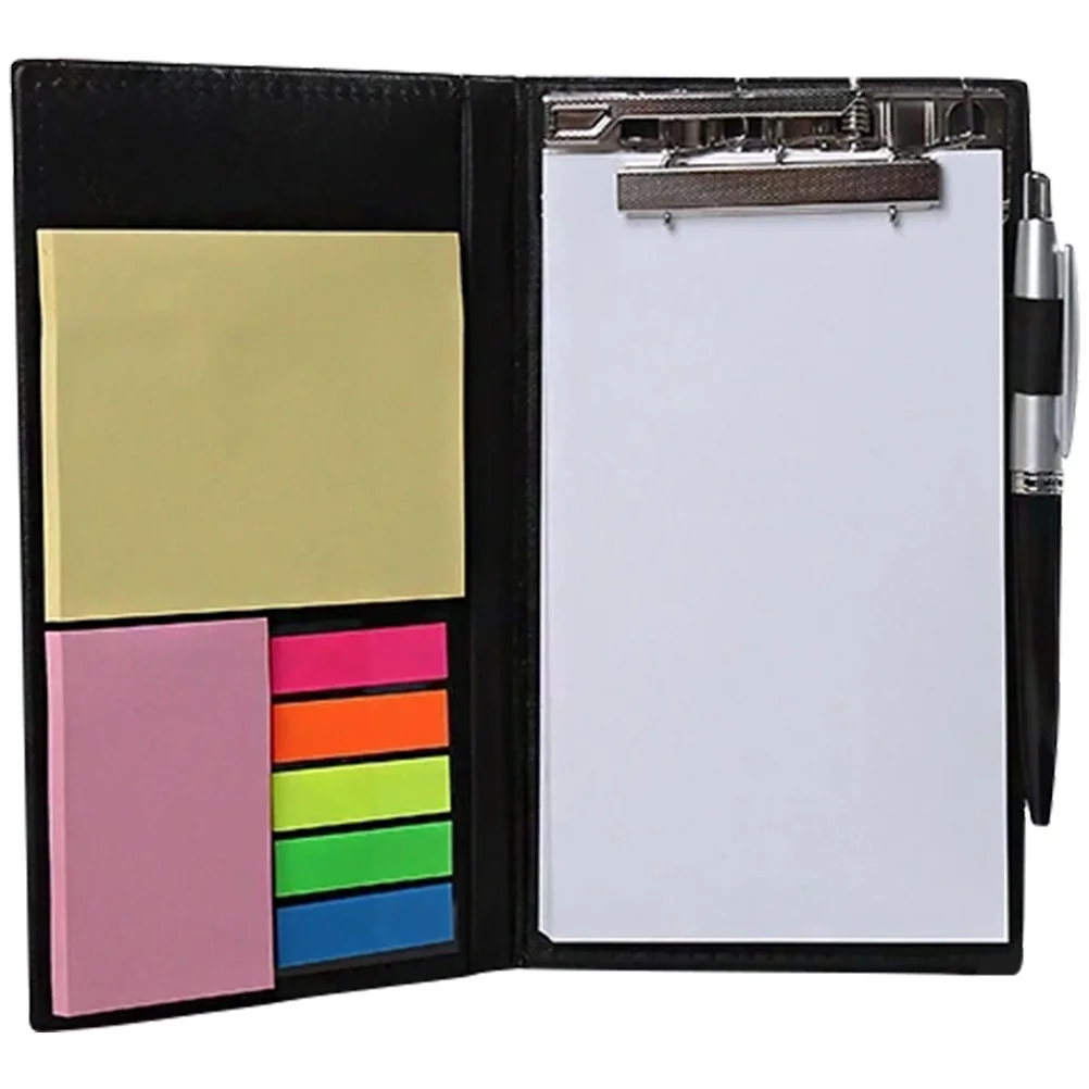 1Set Sticky Memo Pads Colored Page Tabs PU Cover Office School Supplies Multipurpose Note Reminder Adhesive Stickers