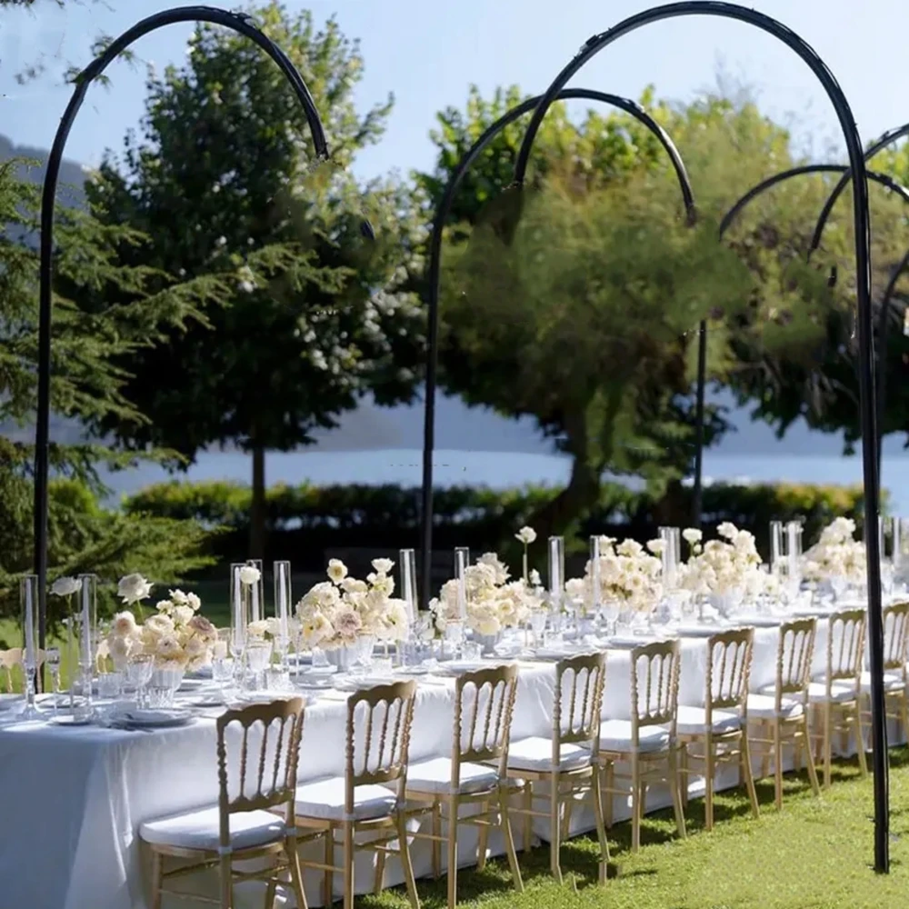 

4pcs black arch chandelier metal Stage Truss System Customized Platform floral stand Stage for Wedding decor