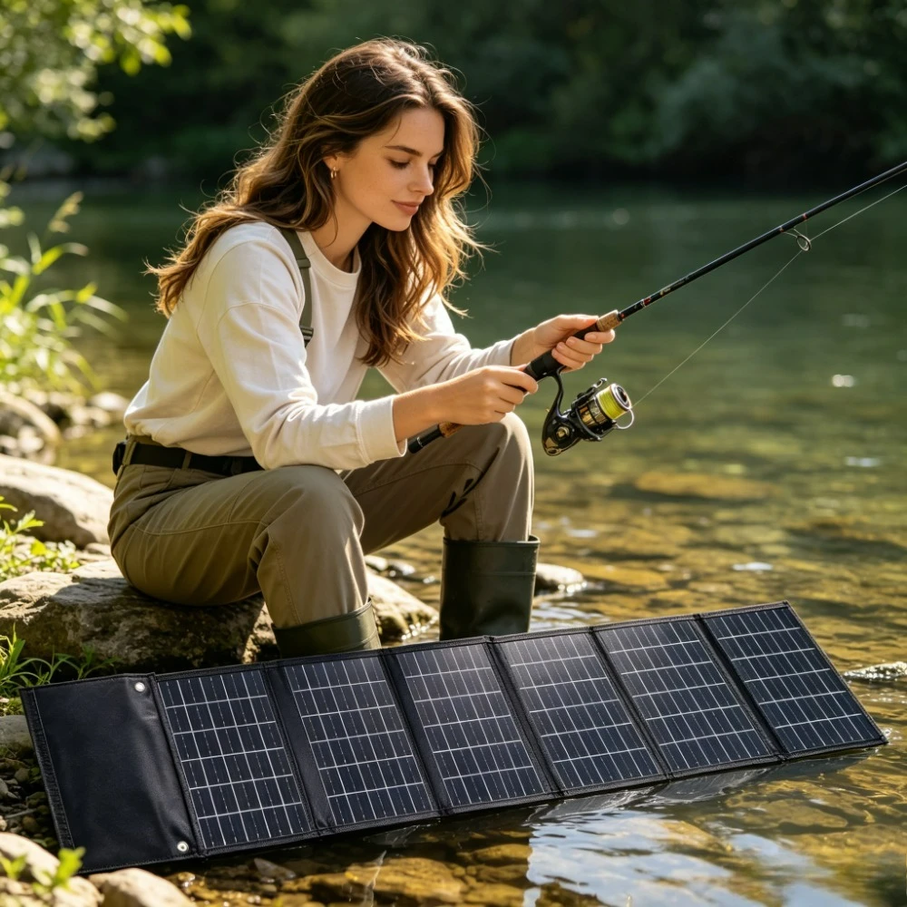 50W 90W Portable Foldable Solar Charger Waterproof Solar Power Panel Dual USB DC Output For Outdoor Boating Picnic Fishing