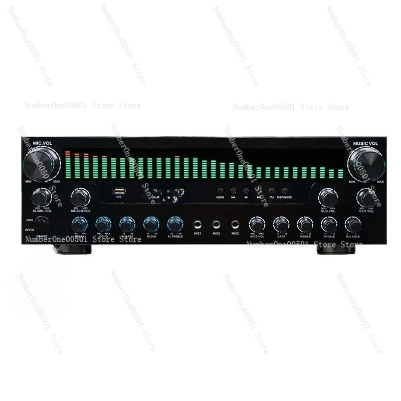 

7.1CH Dynamic Display Home Theater Amplifier Professional Karaoke System with Bluetooth 5.3