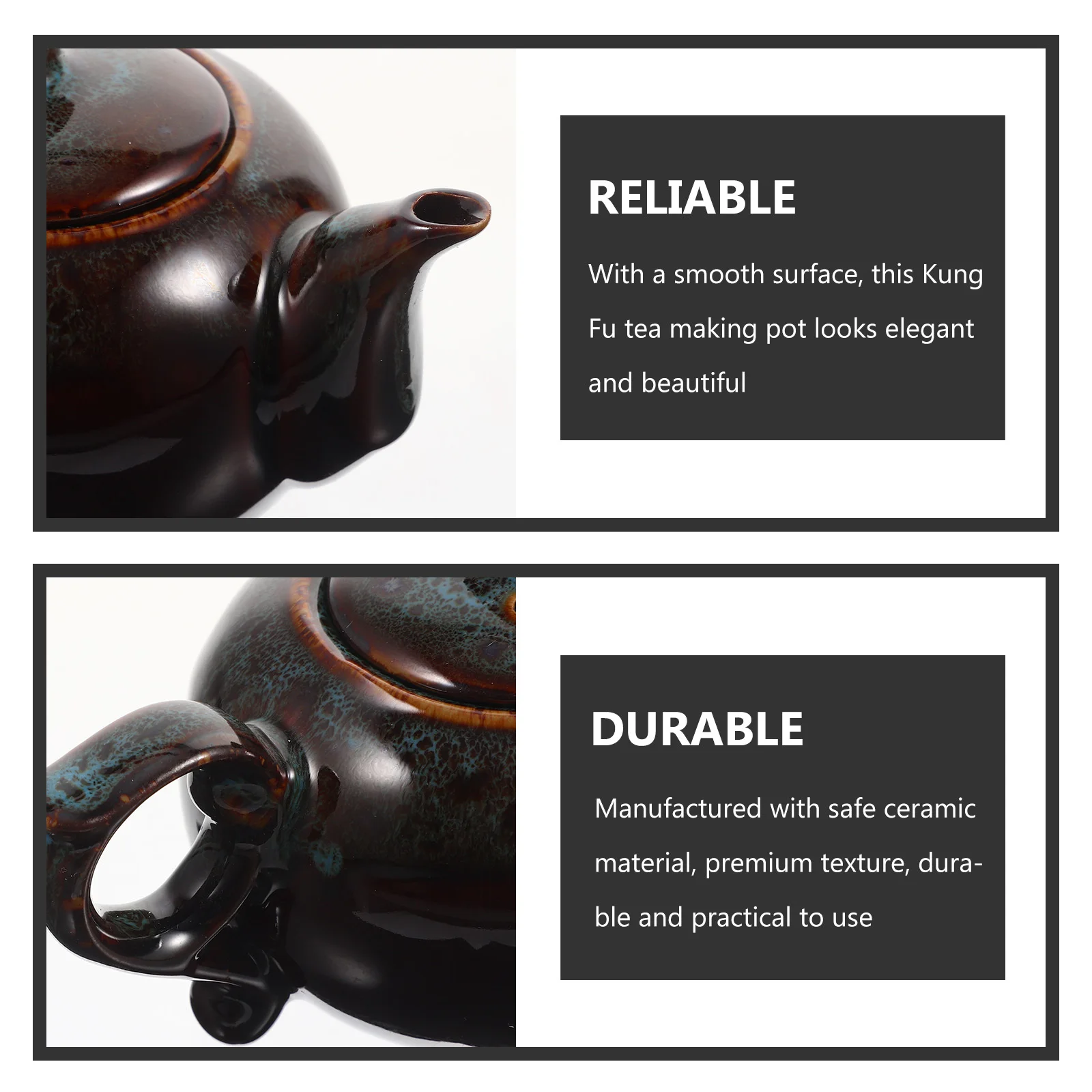 

Heat Resistant Ceramic Teapot Side Handle Design Elegant Kung Fu Tea Pot for Office Home Brewing Tool Gift Idea