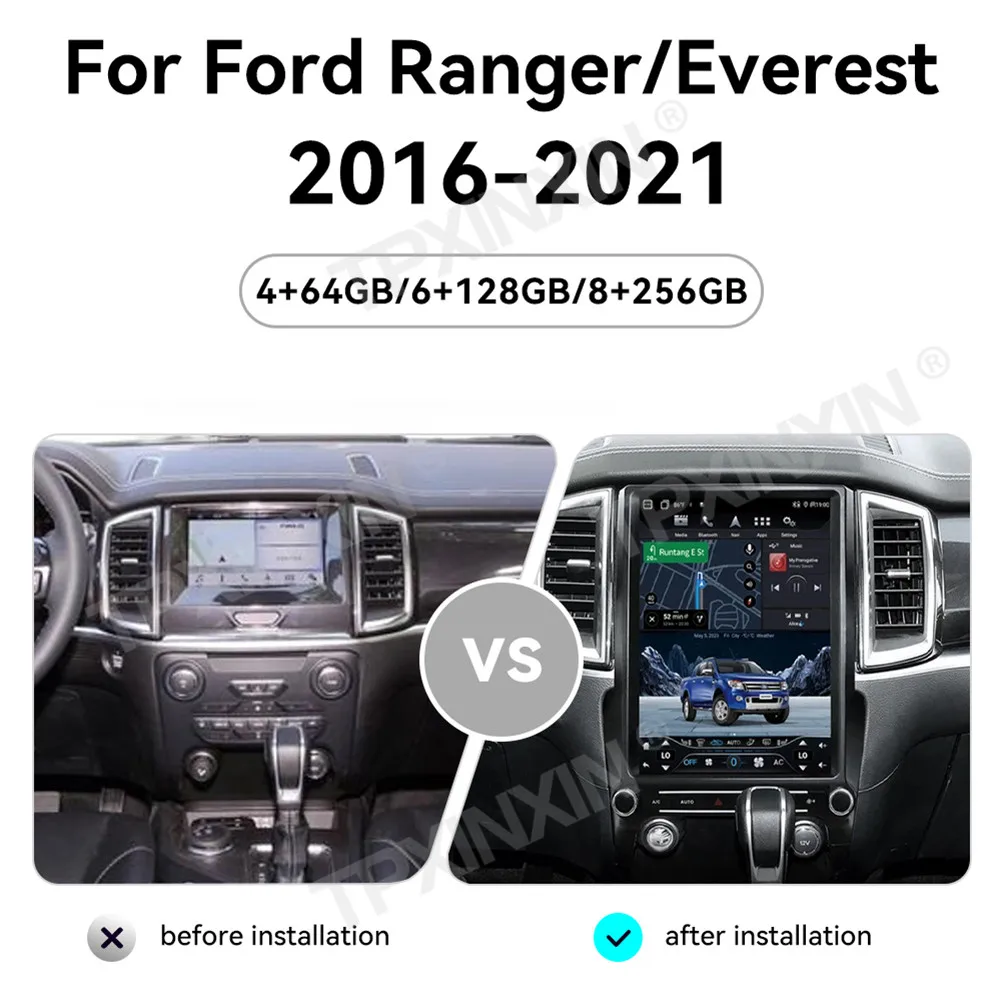 For Ford Ranger T6 Everest 2016 - 2021 Android Car Radio Screen 2din Stereo Receiver Autoradio Multimedia Player Gps Navi