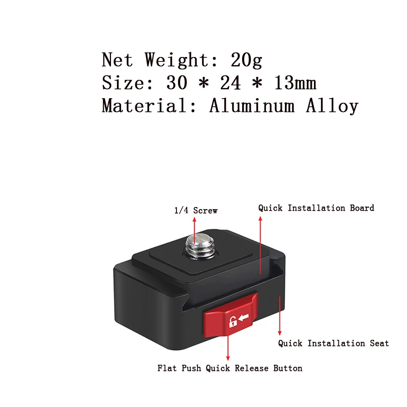 카메라 퀵릴리즈 삼각대 마운트 DSLR 액세서리, 고프로 13, 12, 11, 10, DJI 오스모 액션 5 프로 3, 4, Insta360 X4, 캐논 소니 니콘용