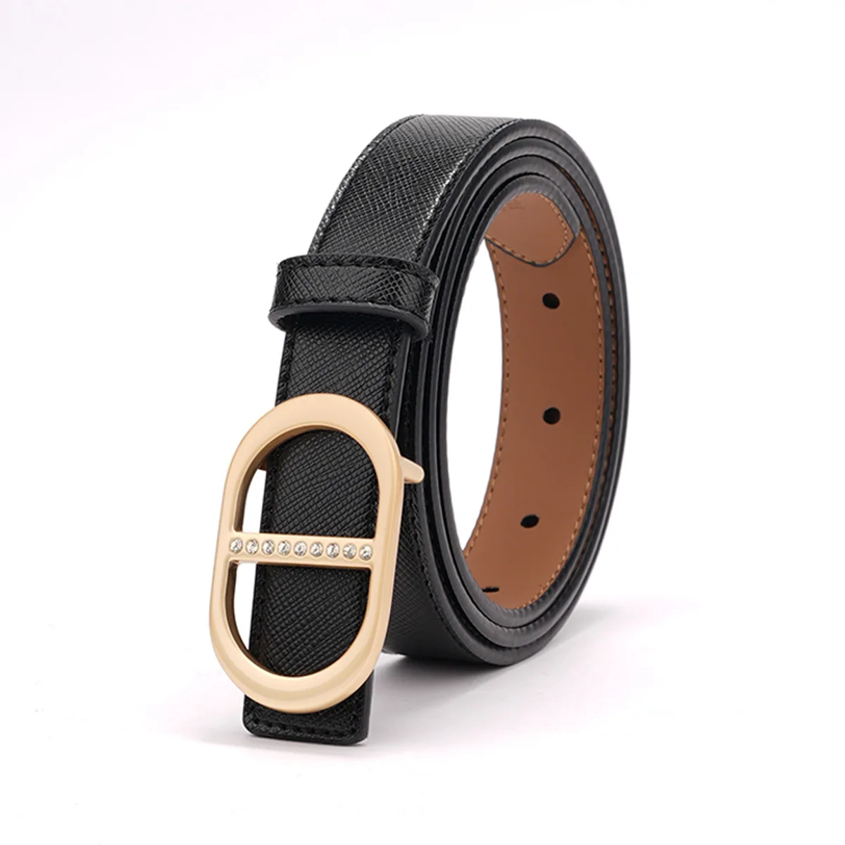 Nuova cintura in pelle da donna, cintura in vera pelle per jeans, cintura alla moda e versatile