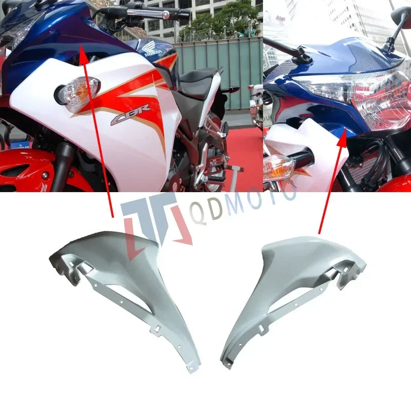 For Honda CBR250R 2011 2012 2013 2014 Motorcycle Accessories Head Front Upper Nose Left and Right Cover ABS Injection Fairing