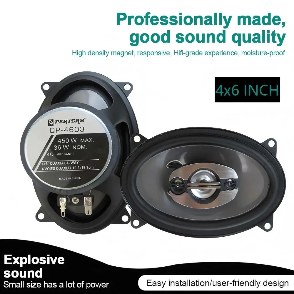 

2pcs 4X6 Inch 2X450W Car Speaker Automobile Car HiFi Audio Full Range Frequency Coaxial Speaker Auto High Pitch Loud Spea