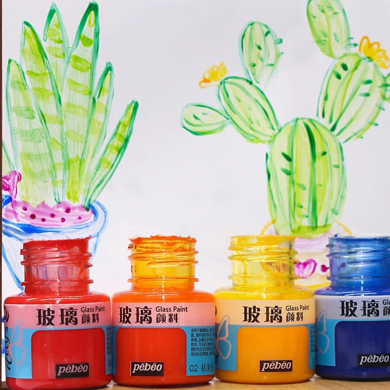 Artist Glass Paint 20ml Acrylic Pigments Natural Dry Drawing Glass Decorative Paint For Art Ceramic Glass Painting Supplies