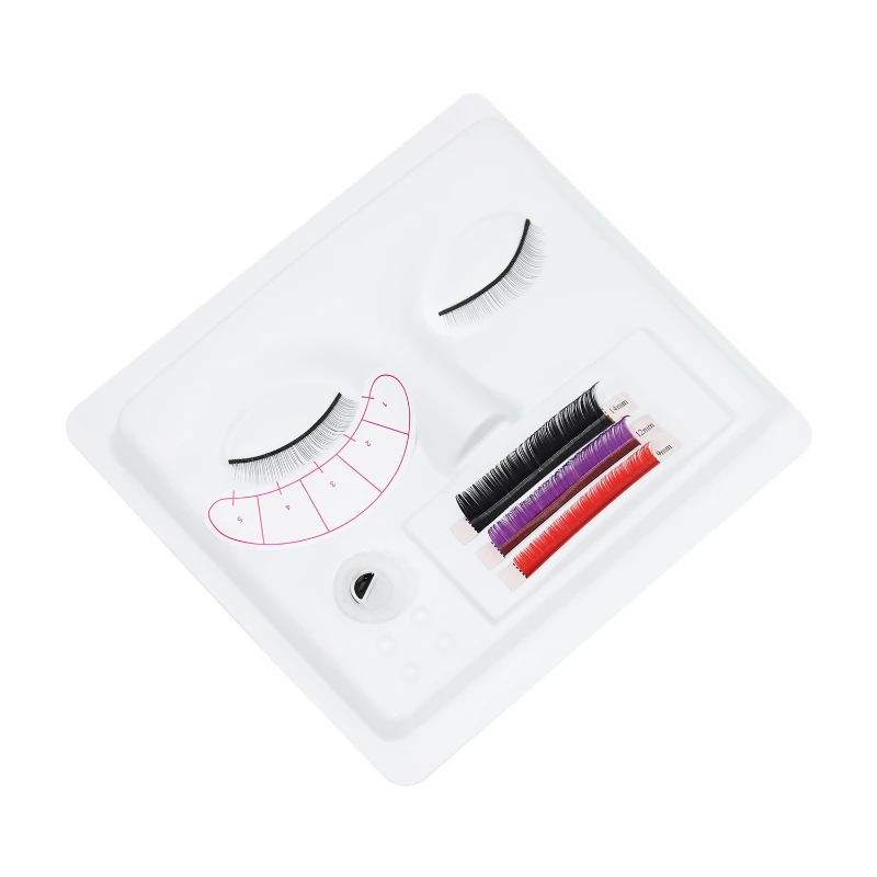 CNKESS Factory Wholesale Plastic 3 In 1 Face Palette Display Lash Training Practice Tray Set accessori per strumenti per ciglia finte