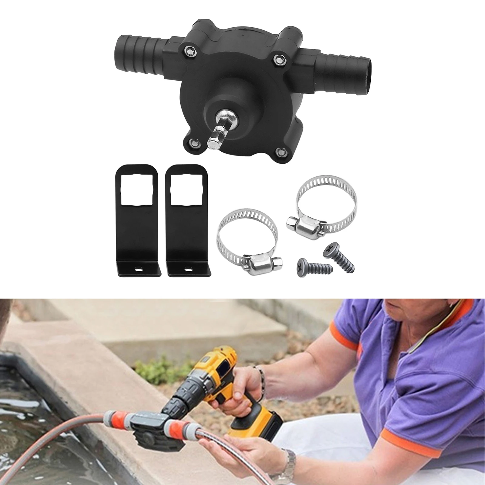 Hand Drill Drive Pump Pump Attachment Water Transfer Pump Household Small Water Pump for Liquids Outdoor Diesels Oil Home