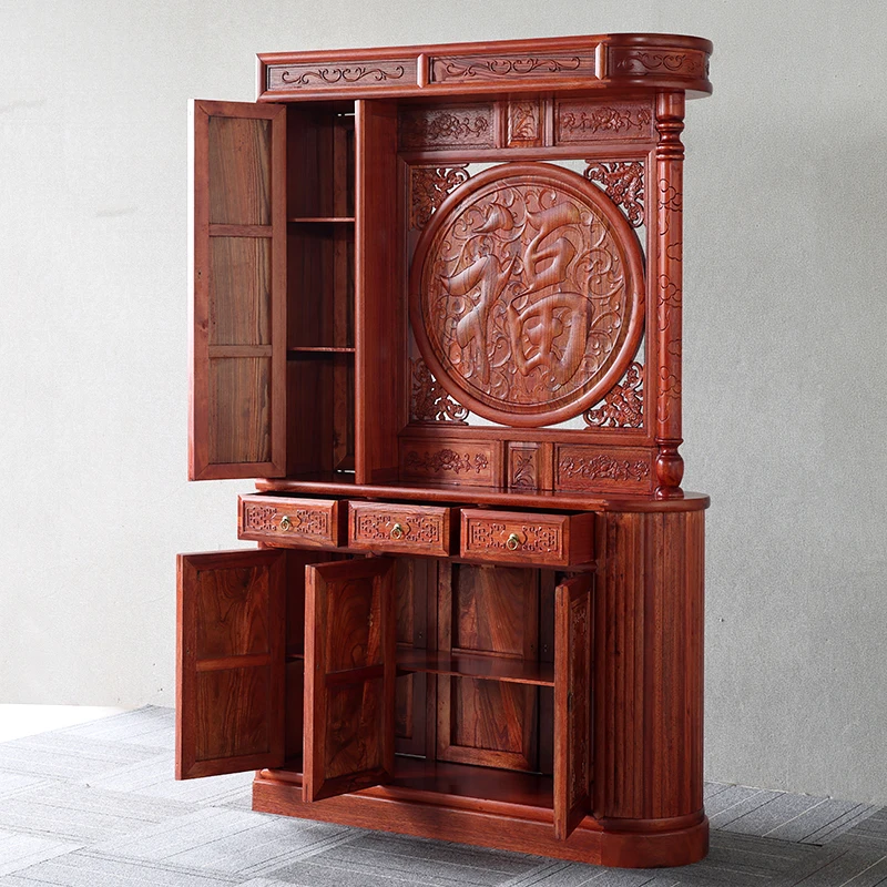 Solid wood double-sided storage shoe cabinet wine cabinet
