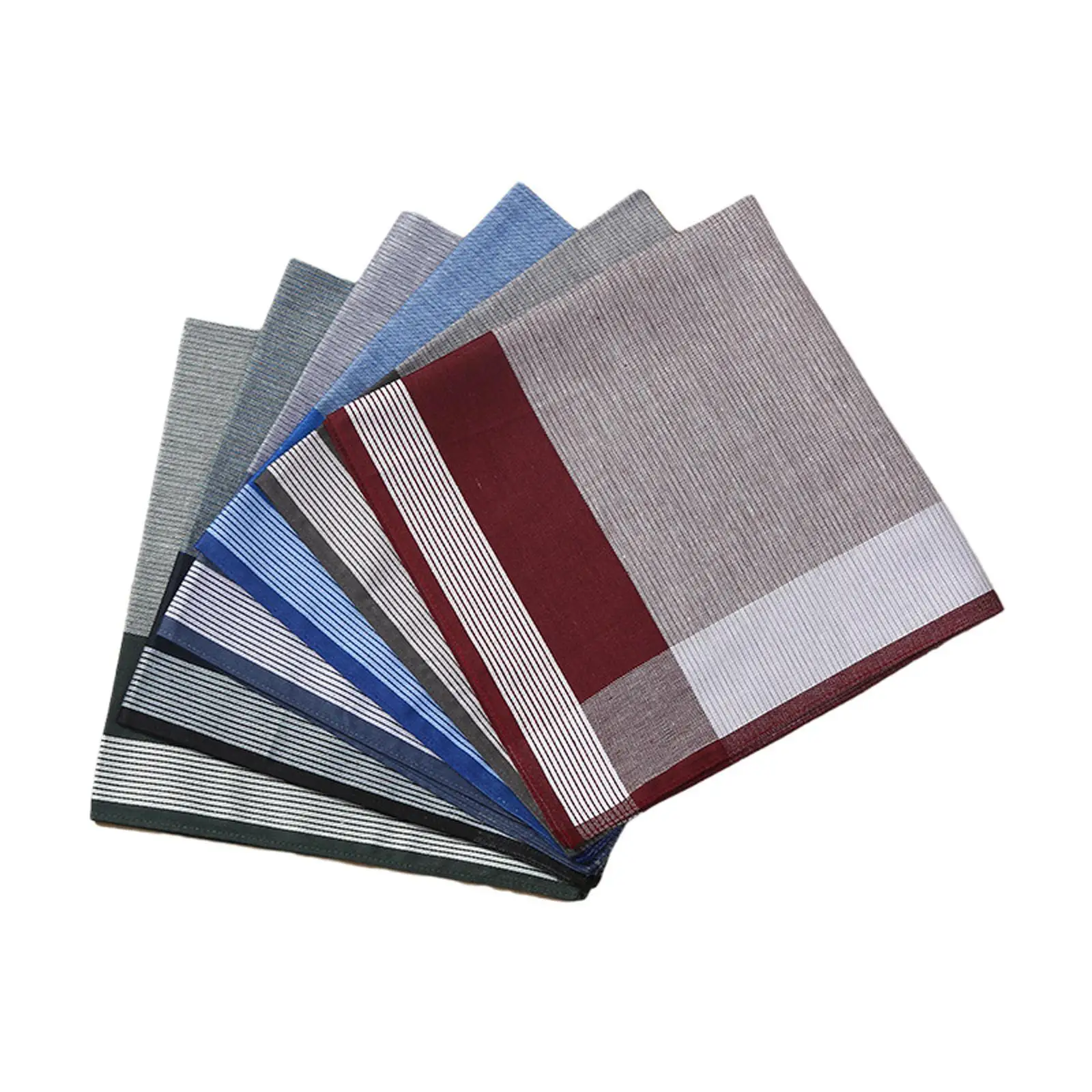 6Pcs Cotton Men's Hanky Pocket Square Hankies for Grandfathers