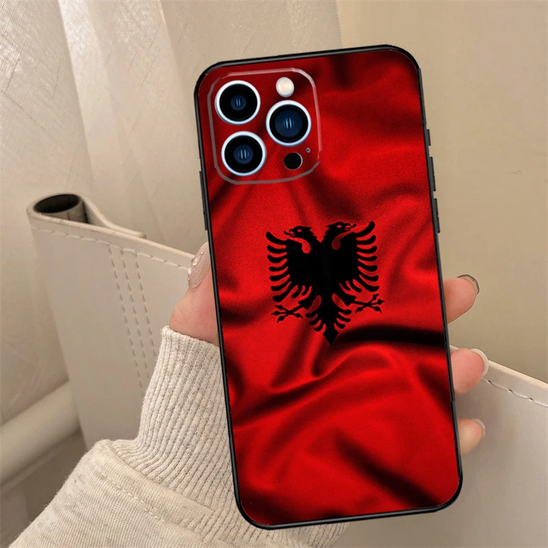 Albania Albanians Flag Phone Case For iPhone 16 15 14 13 12 11 Pro Max XS X XR 7 8 Plus 12 13 Mini Back Cover