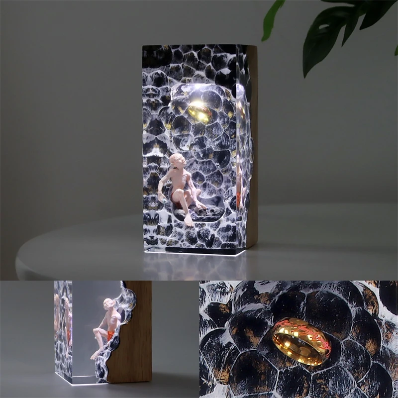 Gollum Rectangular Resin Sculpture Office Desk Ornament Table Centerpiece For Fantasy Fans Gift For Men Women Birthday