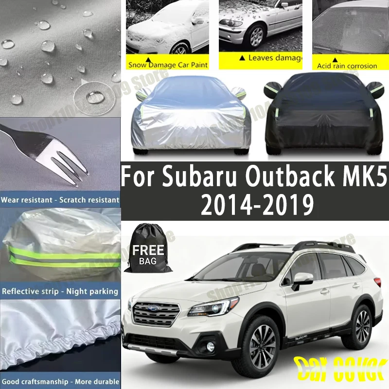 

Водонепроницаемый, снегозащитный, солнцезащитный чехол для автомобиля Subaru Outback MK5 2014-2019, 210T, на заказ, для защиты от непогоды