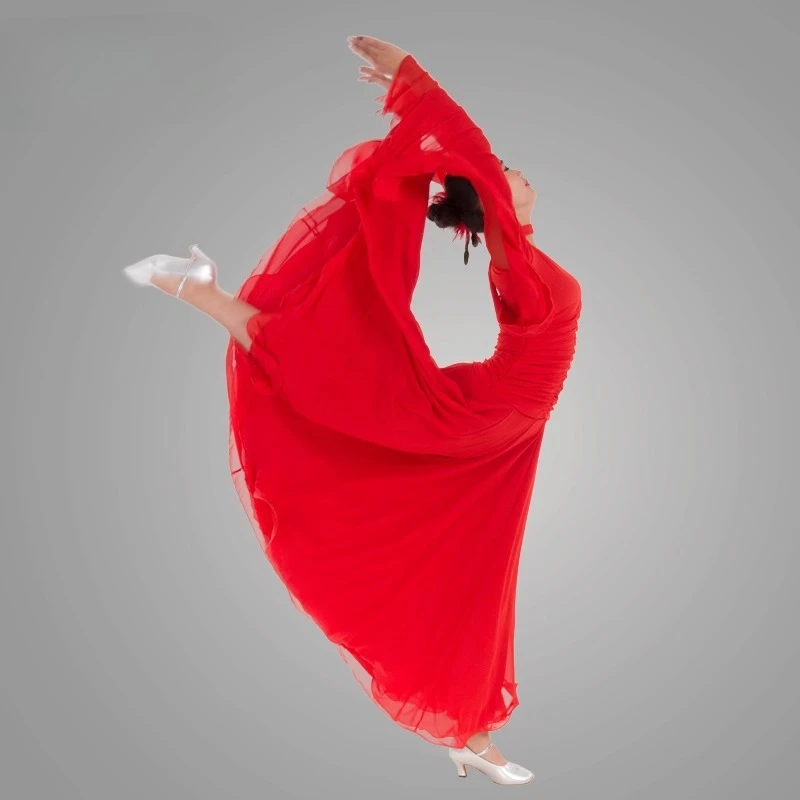 Nouvelle robe de danse moderne à pas rapide/robe de performance/robe d'entraînement/grande robe trapèze/robe de danse de salon/robe de valse