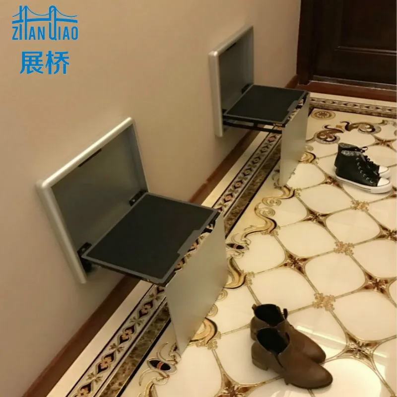 Folding shoe changing stool, wall mounted wall entrance entrance chair, shoe shower room metalr