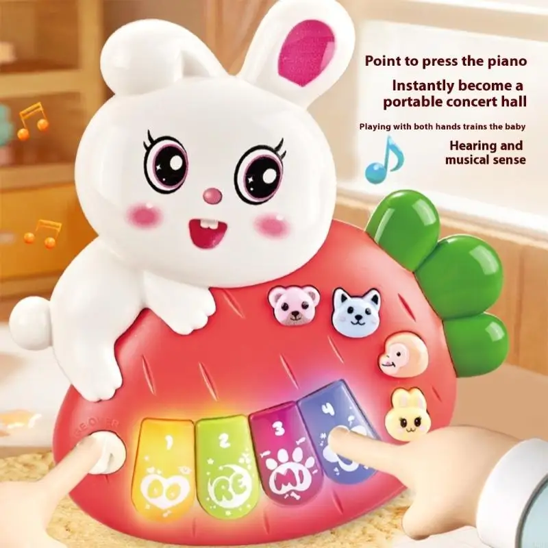 ポータブルチャイルドレンズ電子ピアノキーボード音楽学習おもちゃ動物ノイズ番号認識機器a2ub