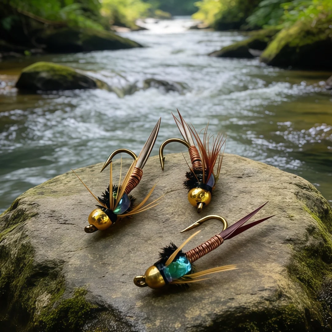 5/6 Stück Messing-Perlenkopf-Kupfer-John-Nymphenfliegen, 3 Größen 10 # /12 # /14 # Nassfliegen für Forellen-, Barsch-, Lachs- und Süßwasserangeln