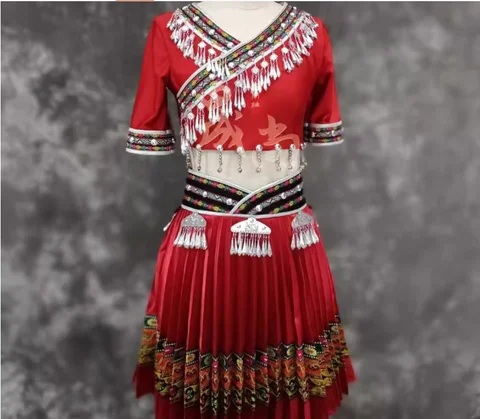 Guizhou Miao Dance Performance Costume Tujia Costume Adult Performance Costume