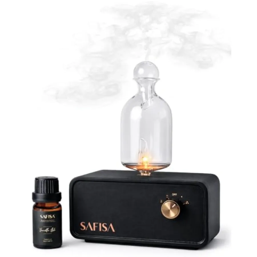 

Waterless Essential Oil Diffuser Nebulizing Cold Air Scent Diffuser for Home 700 Sq. Ft. Portable Glass Waterless Diffuser for